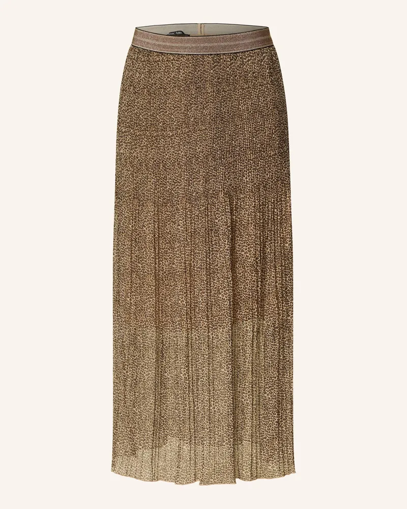 MARC AUREL Plisseerock Mit Glitzergarn braun Schwarz