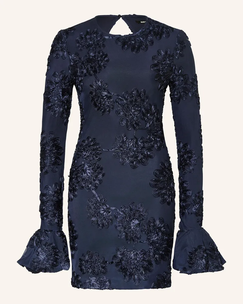 ROTATE Birger Christensen Mesh-Kleid blau Dunkelblau