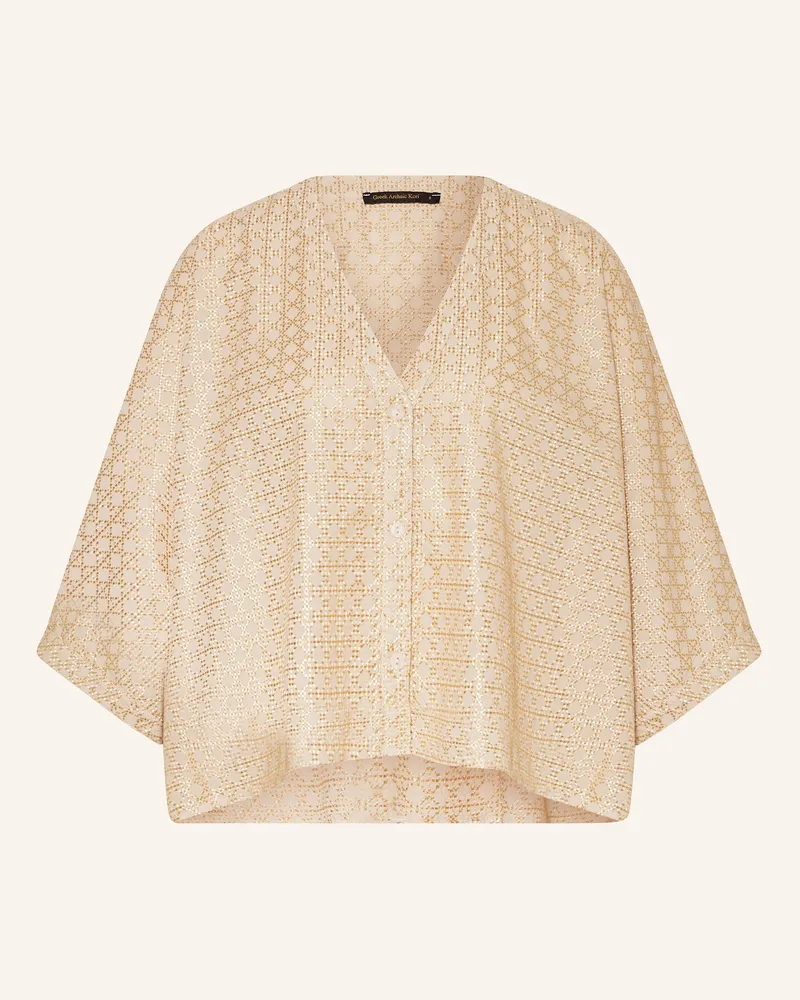 Greek Archaic Kori Tunika Cross Mit Glitzergarn beige Beige