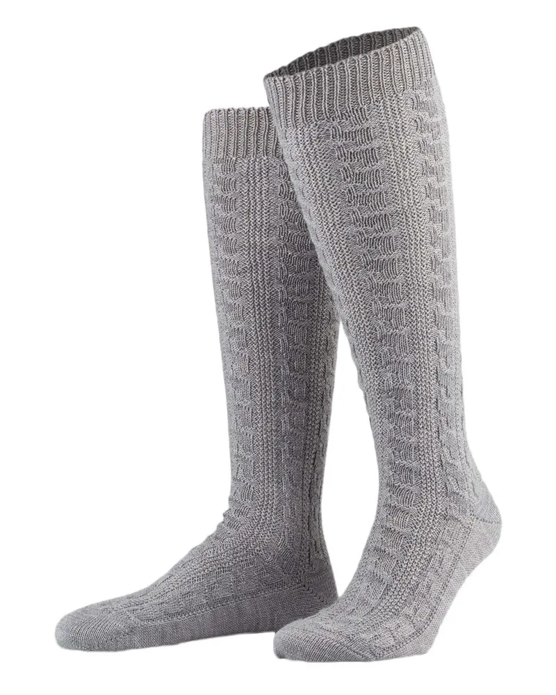 Lusana Trachten-Kniestrümpfe grau 03
