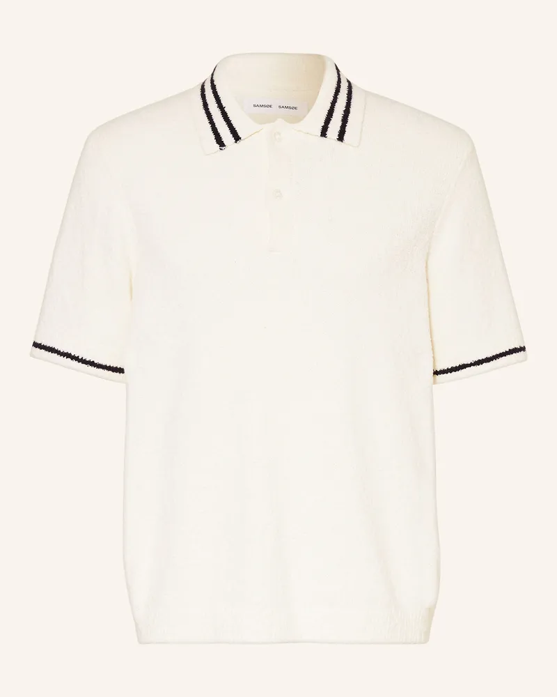 Samsøe & Samsøe Strick-Poloshirt Sapedro weiss Ecru