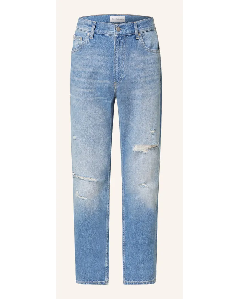 Calvin Klein Destroyed-Jeans Straight Fit Blau