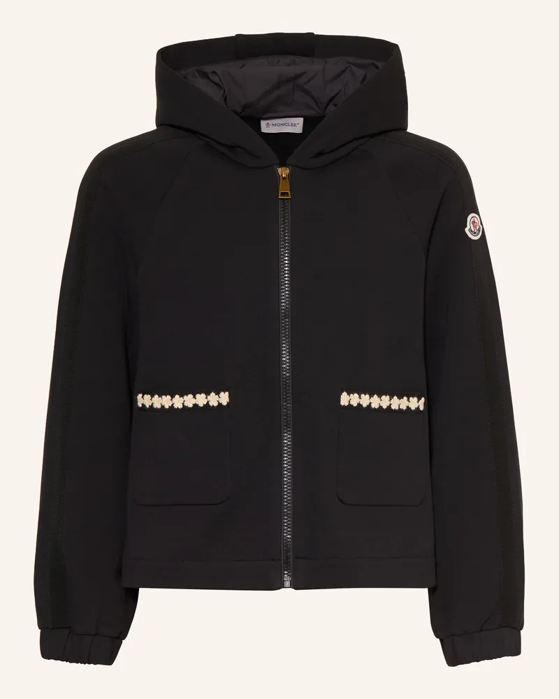 Moncler Sweatjacke Mit Galonstreifen schwarz Schwarz