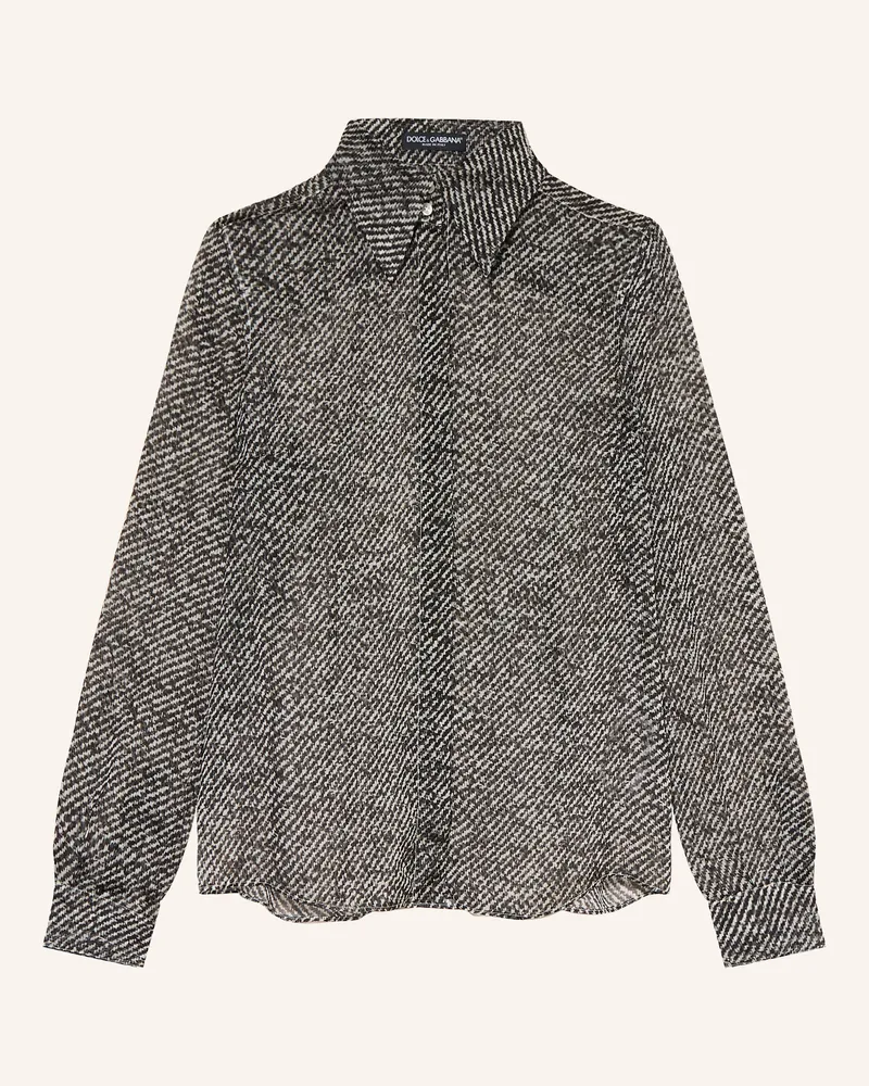 Dolce & Gabbana Hemdbluse Aus Seide grau Schwarz