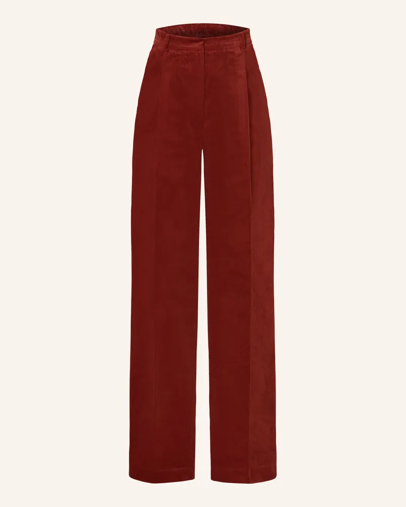 Mrs & HUGS Marlenehose aus Cord Dunkelrot