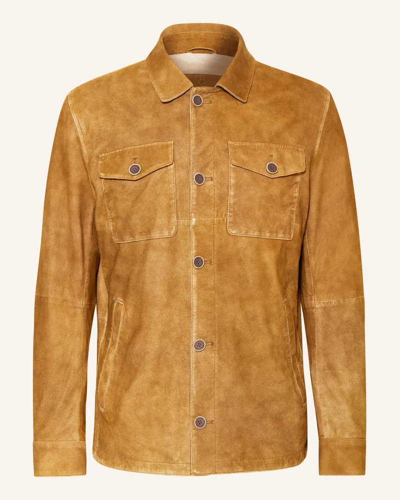 Milestone Lederjacke Msbianco beige Cognac