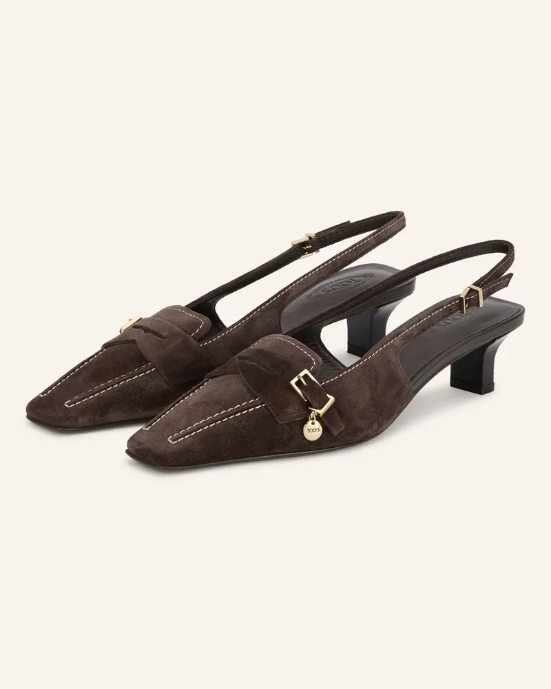 TOD'S Slingpumps braun Dunkelbraun