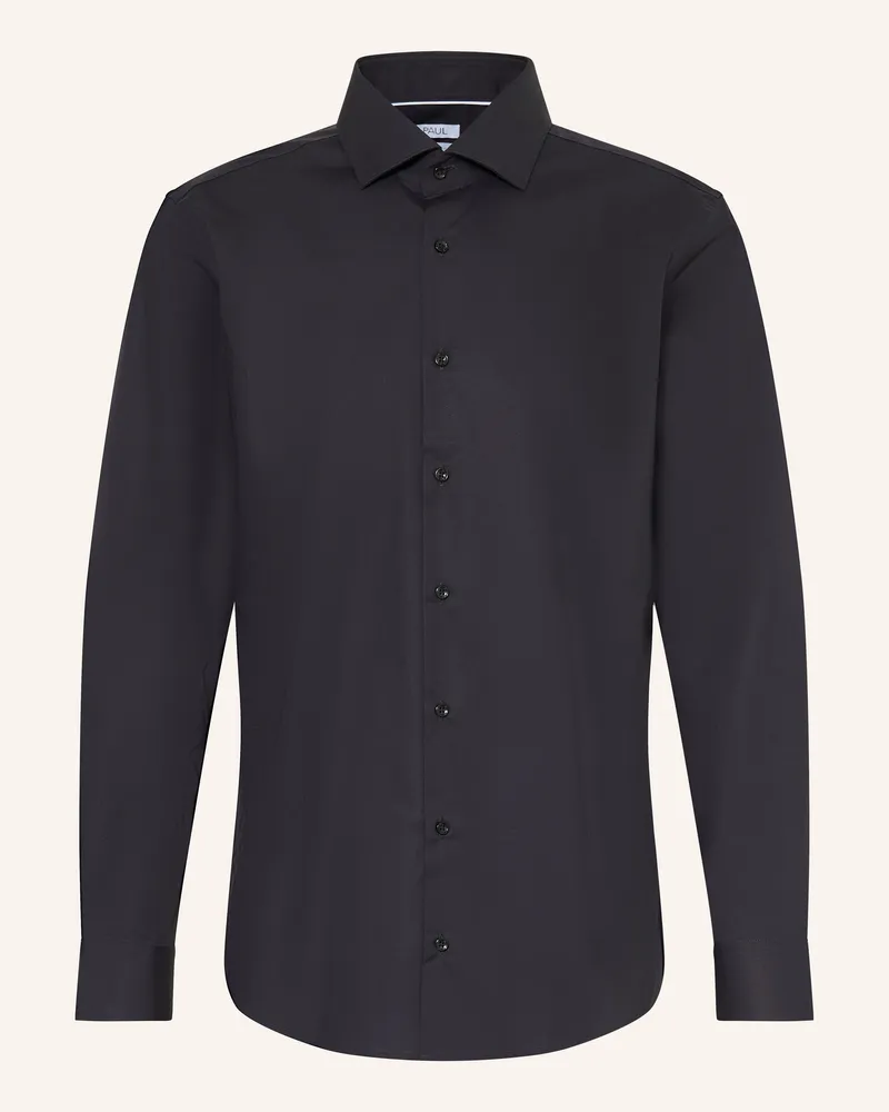 paul Hemd Shaped Fit schwarz Schwarz