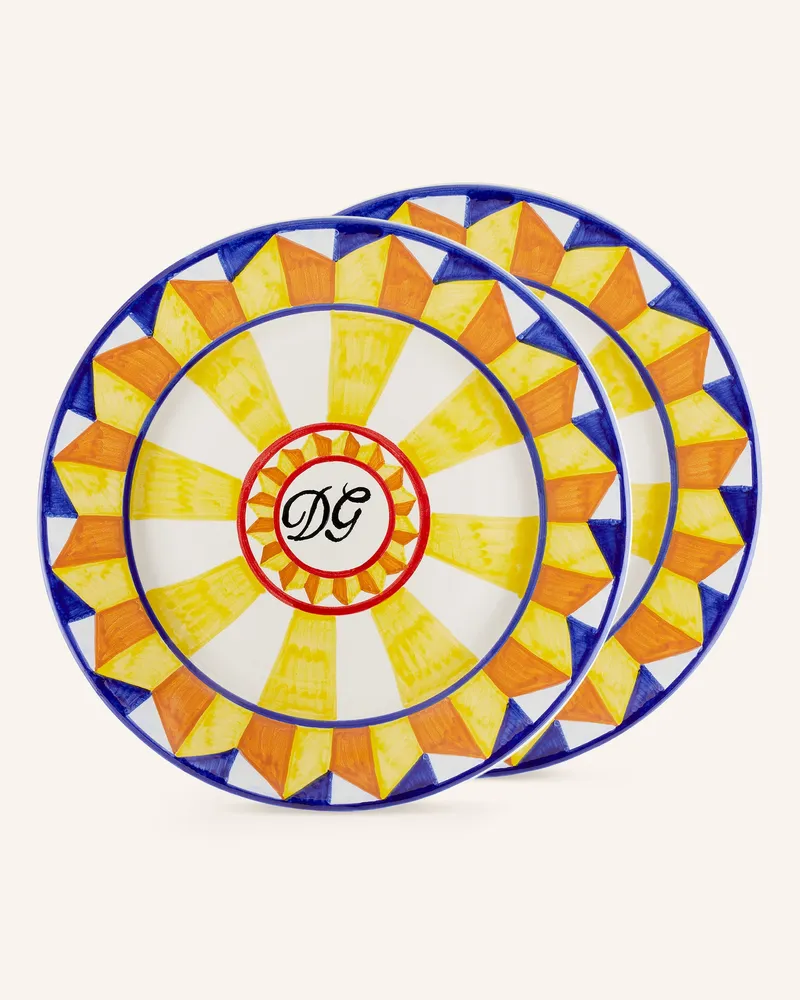 Dolce & Gabbana Casa 2er-Set Speiseteller gelb Gelb