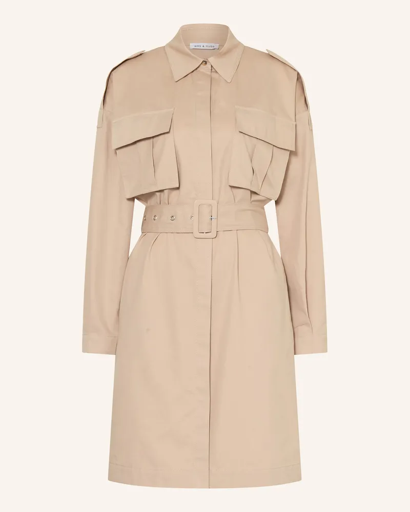 Mrs & HUGS Hemdblusenkleid Beige