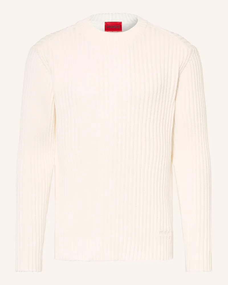 HUGO BOSS Pullover Sribban weiss Creme