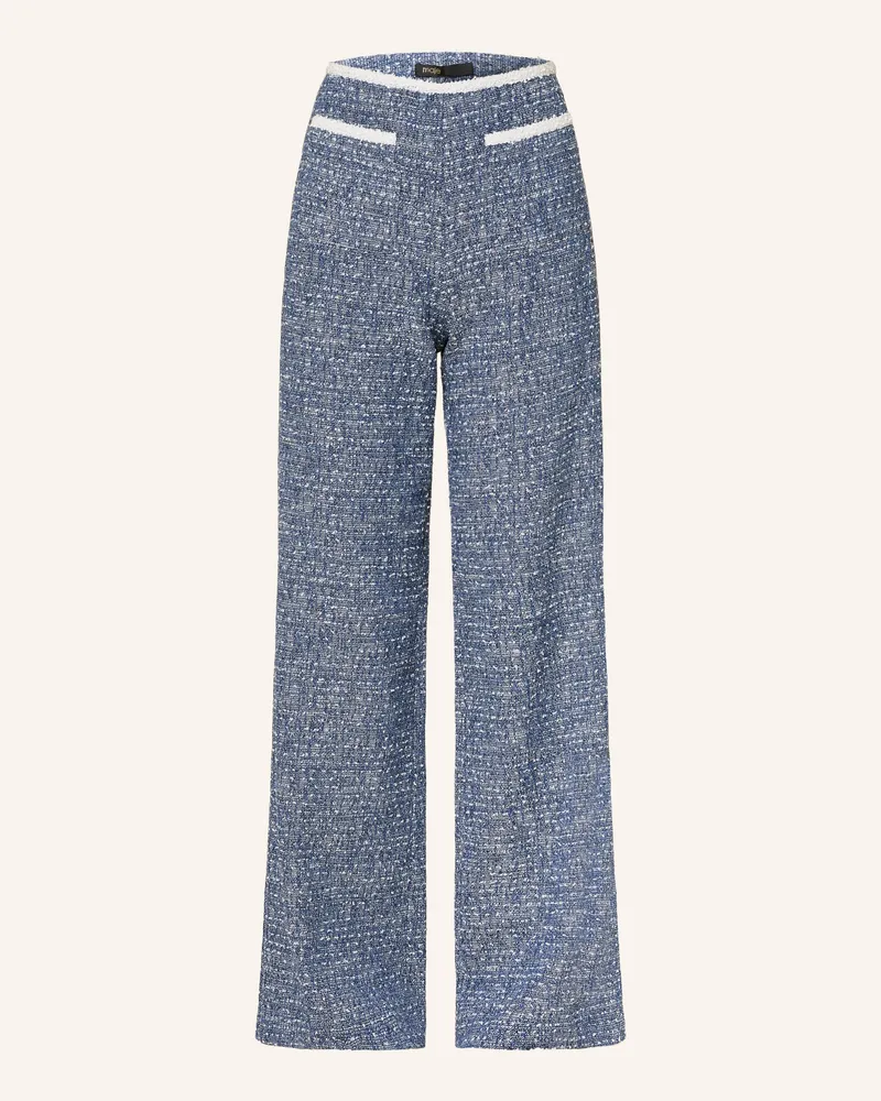 Maje Marlenehose Aus Bouclé blau Weiss