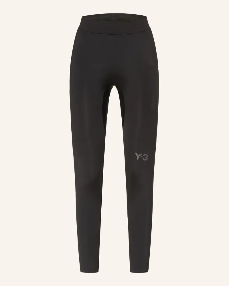 Y-3 Lauf-Tights Schwarz
