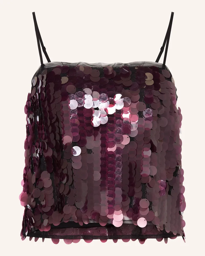 Mrs & HUGS Top Mit Pailletten rot Dunkelrot