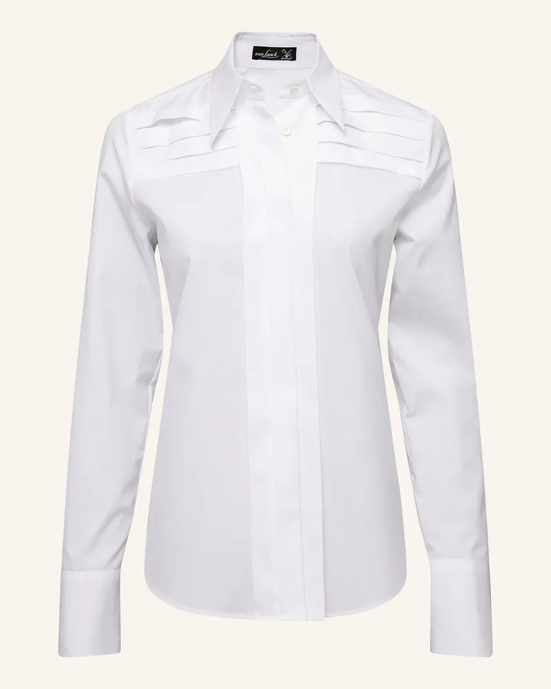 van Laack Bluse Modern Fit Langer Ärmel Hemdblusenkragen Weiss