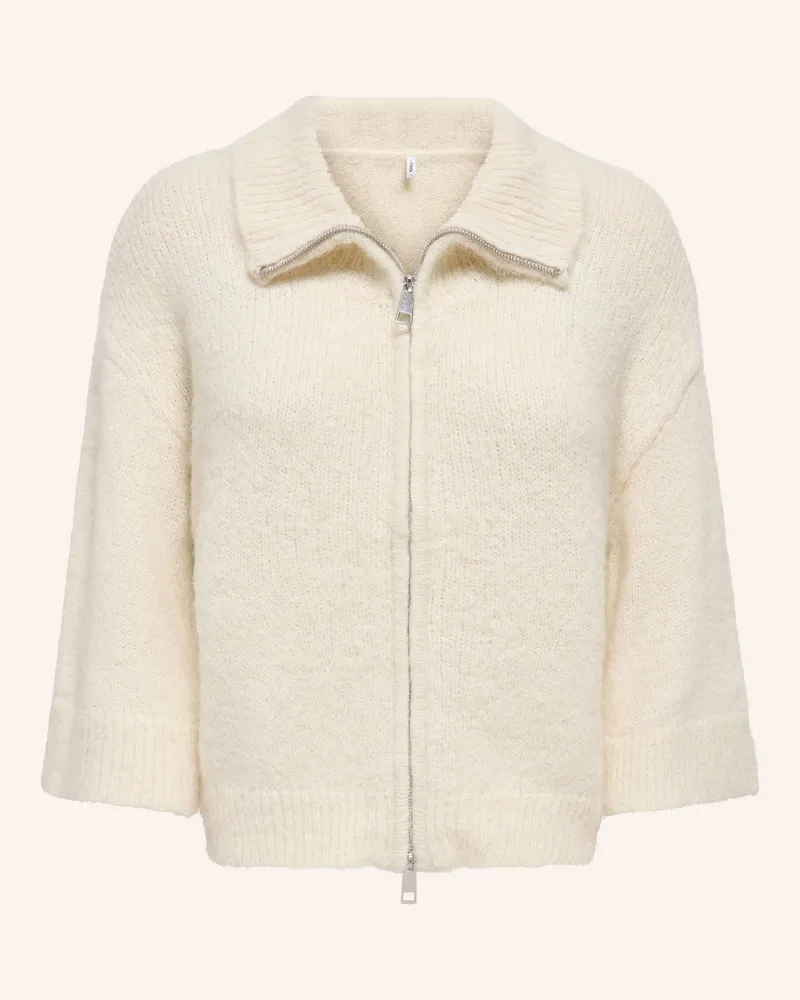 only Strickjacke Mit 3/4-Arm weiss Weiss