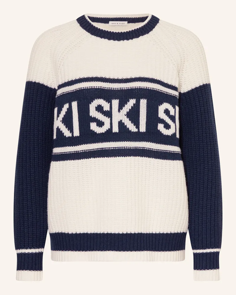 Mrs & HUGS Pullover blau Ecru