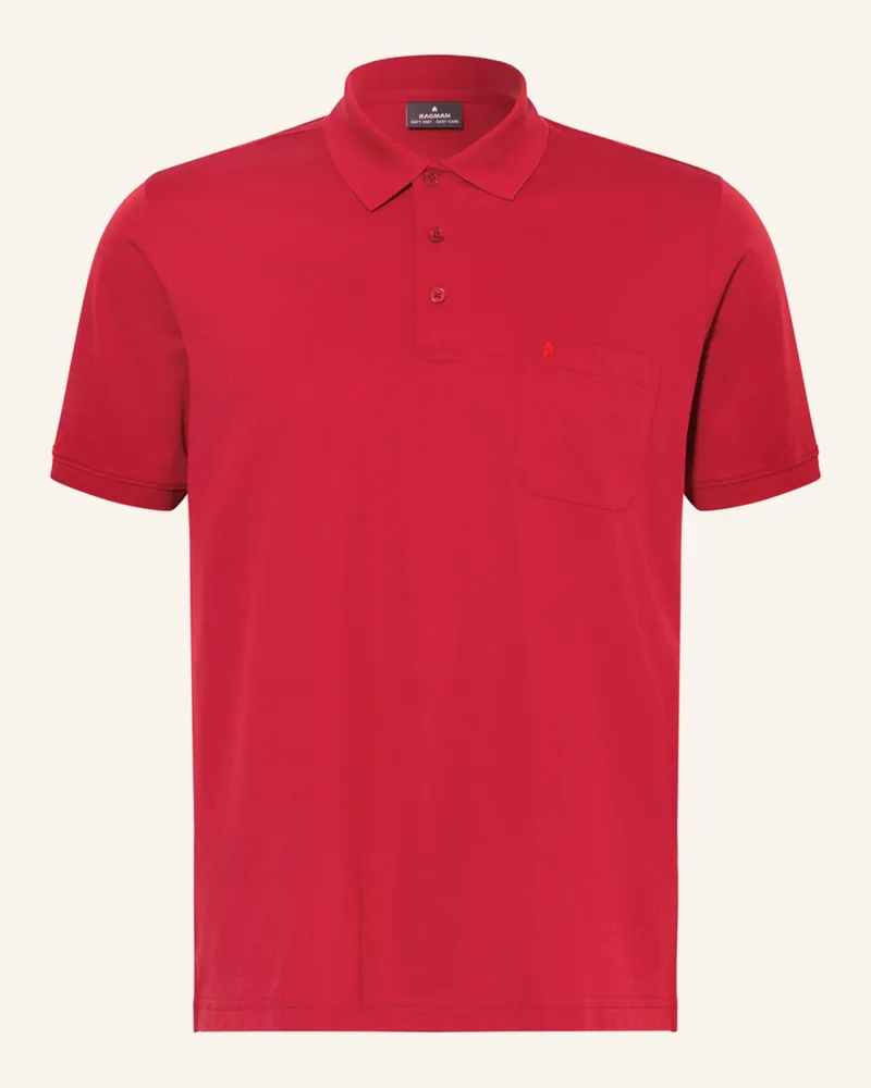 Ragman Piqué-Poloshirt rot Rot