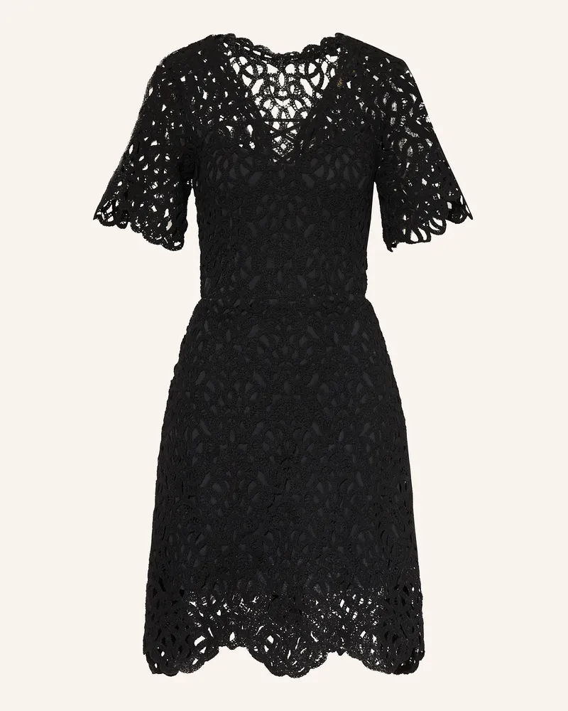 Maje Häkelkleid mit Cut-outs Schwarz