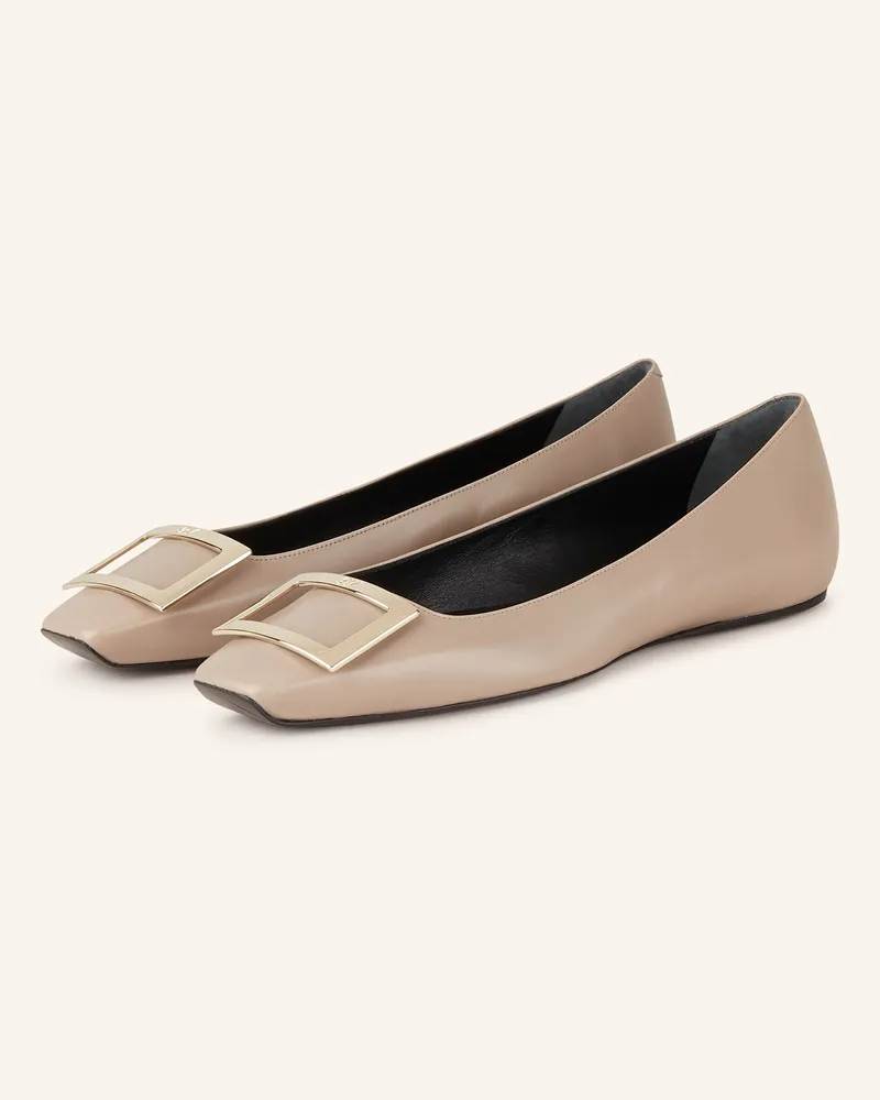 Roger Vivier Ballerina Quadrata Trompette beige Taupe