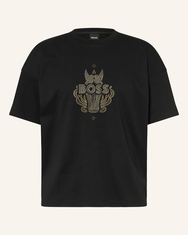 HUGO BOSS T-Shirt Wen_Cny schwarz Schwarz