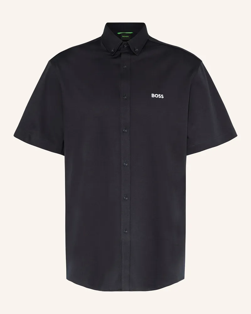 HUGO BOSS Kurzarm-Hemd MOTION Regular Fit aus Jersey Dunkelblau