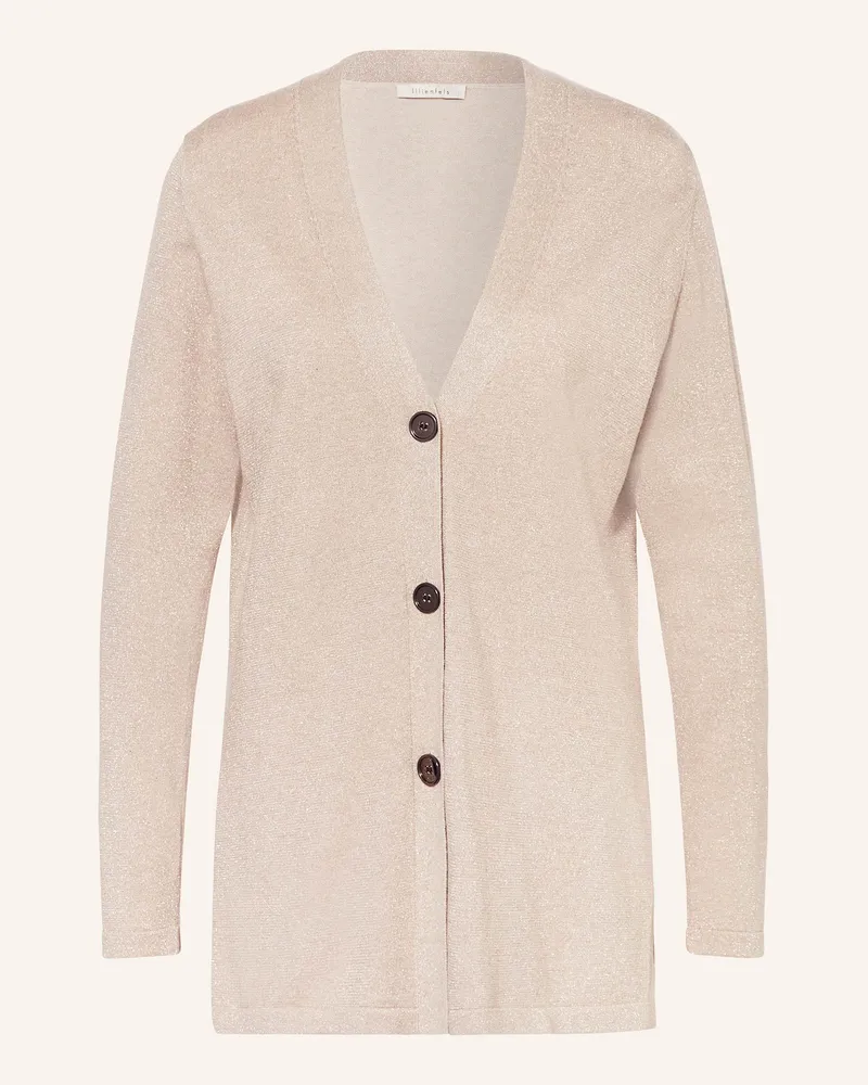lilienfels Strickjacke mit Glitzergarn Gold