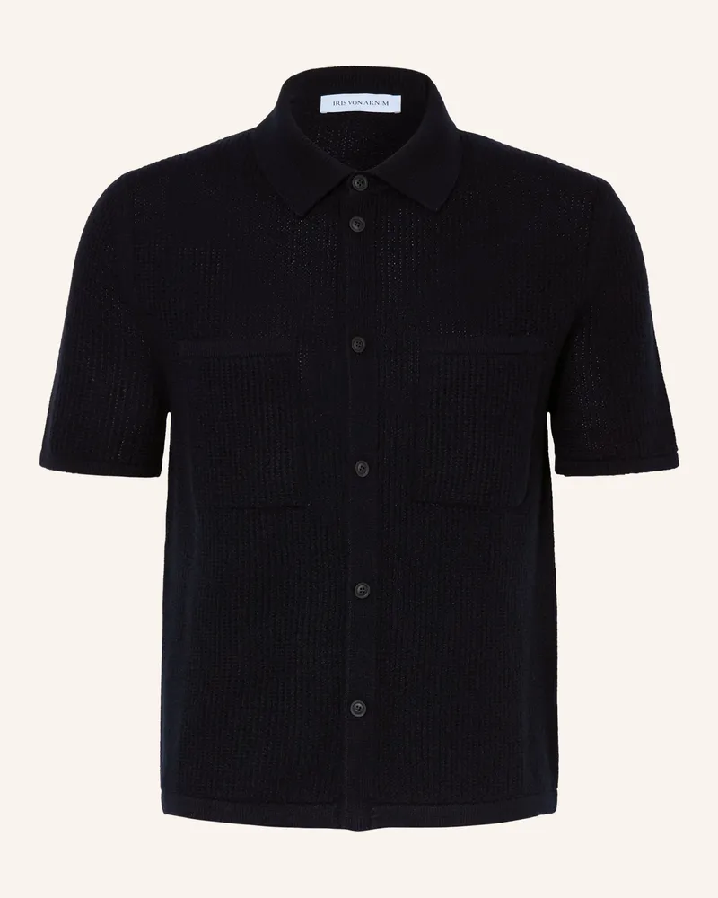Iris von Arnim Strickhemd AURELIAN Comfort Fit aus Cashmere Dunkelblau