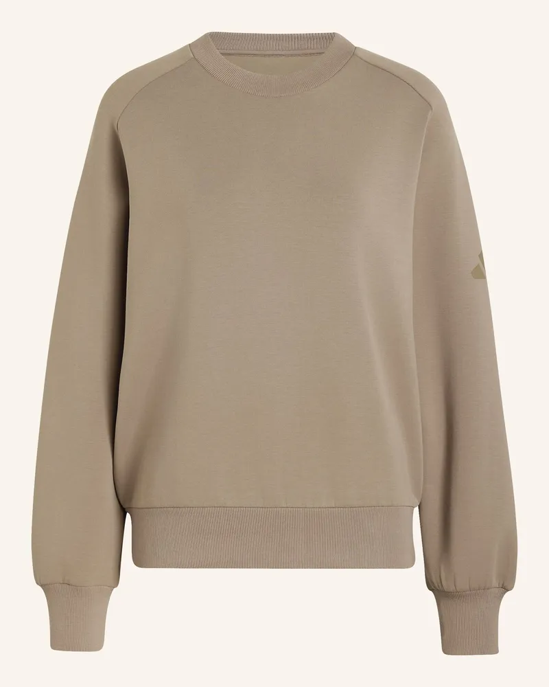 adidas Soft Lux Sweatshirt, Locker Geschnitten beige Khaki