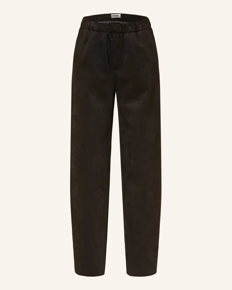 Drykorn Marlenehose Consider In Lederoptik schwarz Schwarz