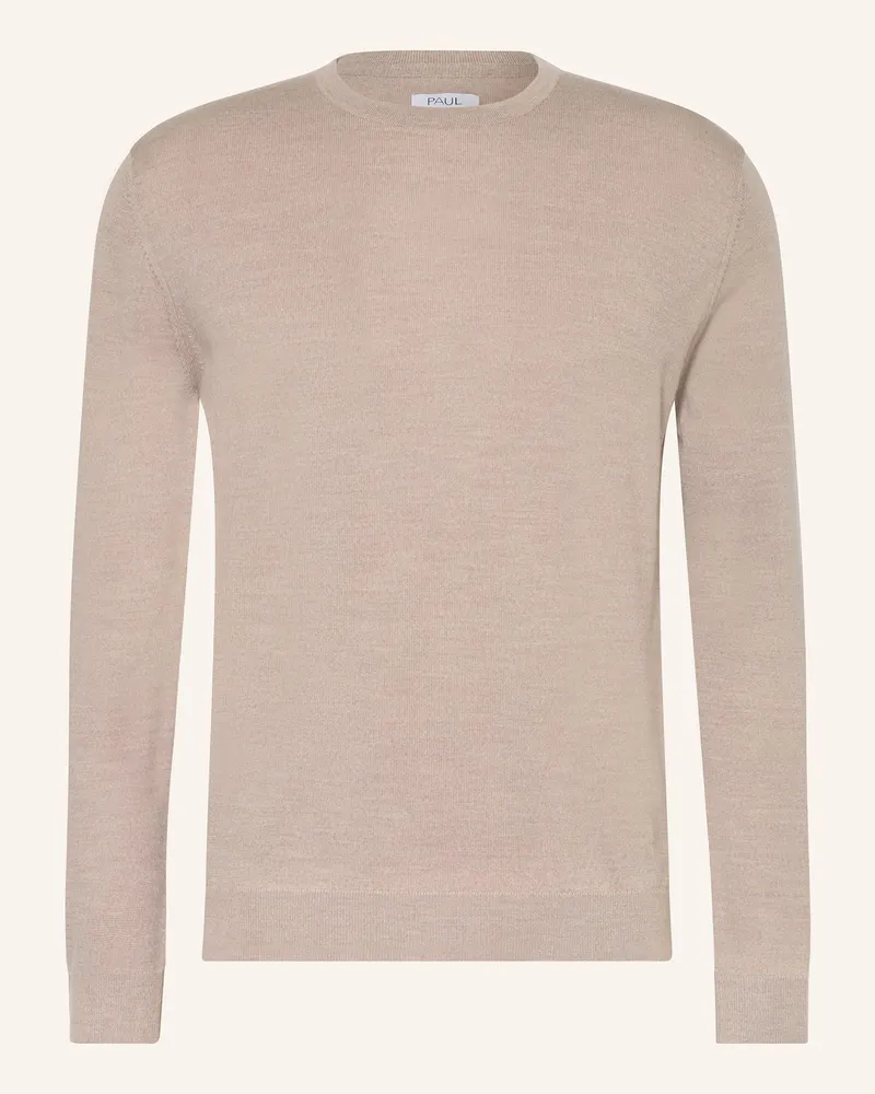 paul Pullover aus Merinowolle Hellbraun