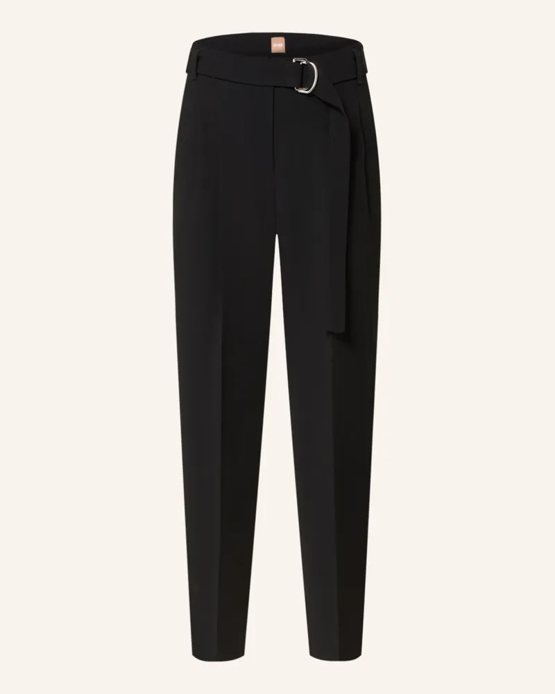 HUGO BOSS Paperbag-Hose TAPIA Schwarz