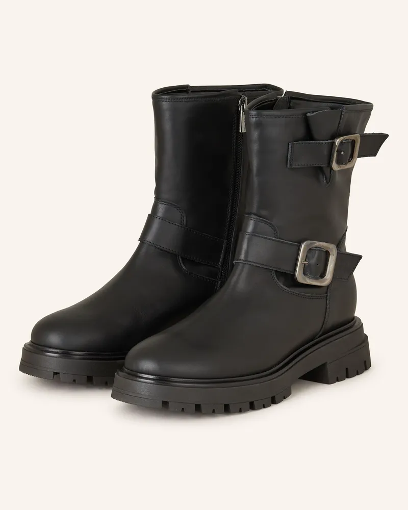 Darling Harbour Biker Boots Schwarz