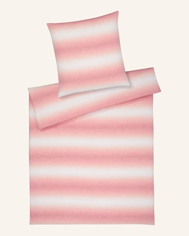 elegante Bettwäsche Layer Mit Leinen rosa Weiss