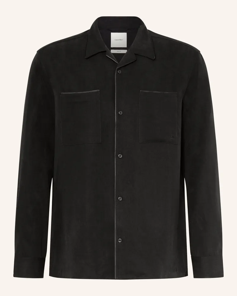 Calvin Klein Hemd Comfort Fit schwarz Schwarz