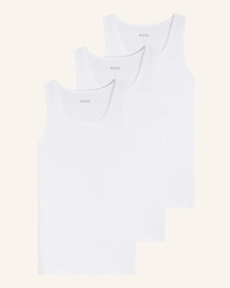 HUGO BOSS 3er-Pack Unterhemden weiss Weiss