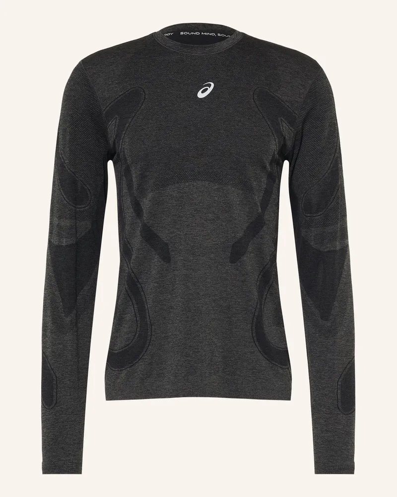 Asics Laufshirt Road Seamless Ls schwarz Schwarz