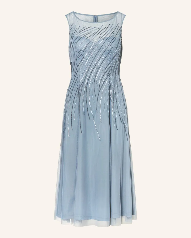 Vera Mont Cocktailkleid aus Tüll mit Schmuckperlen Blau