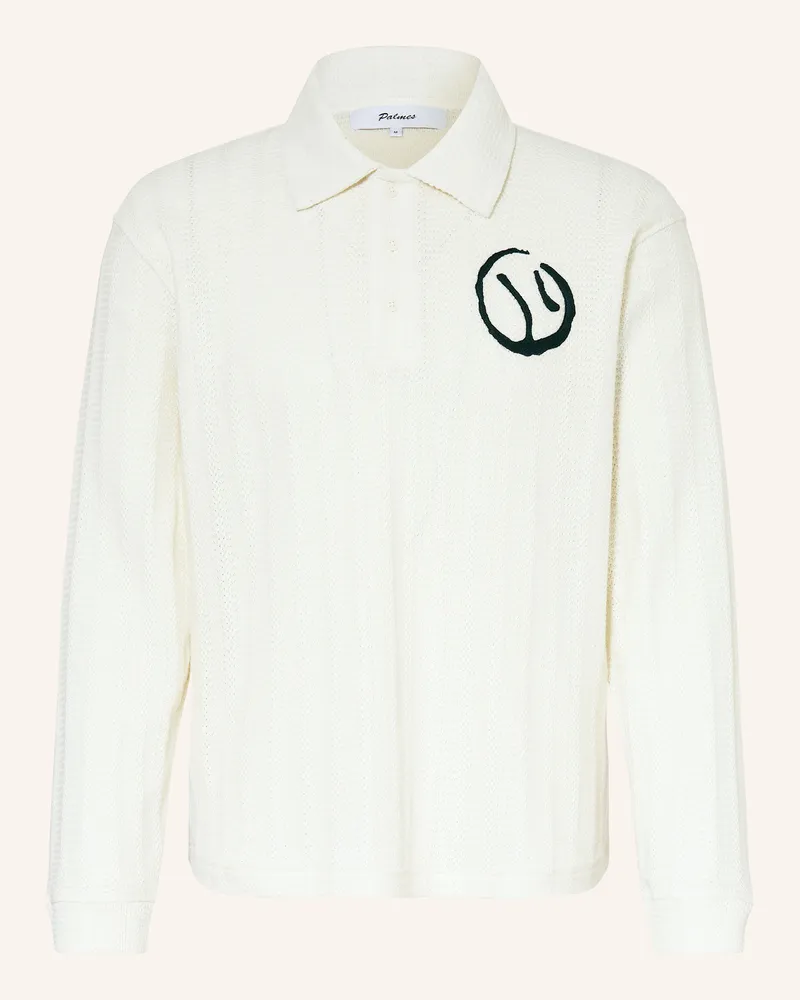 Palmes Strick-Poloshirt Ecru
