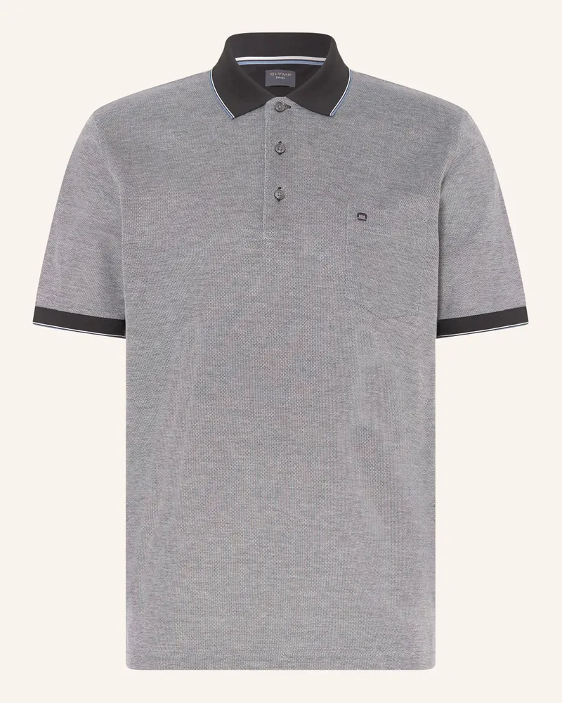 Olymp Piqué-Poloshirt Casual Fit Grau