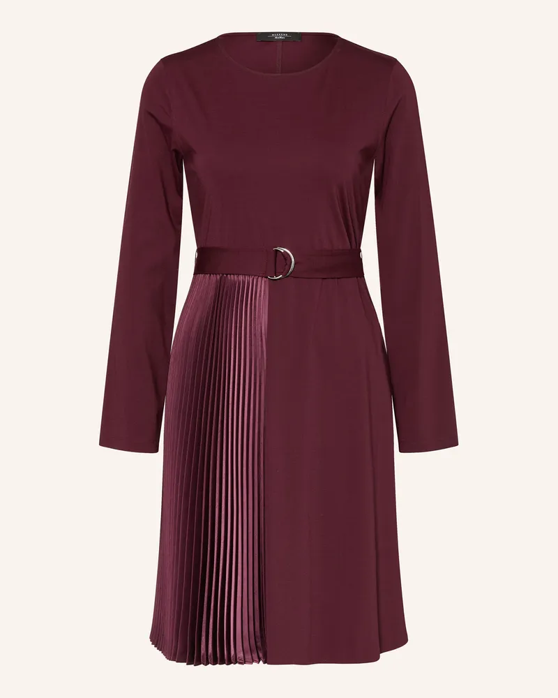 Max Mara Kleid ALAMO mit Plissee Dunkelrot