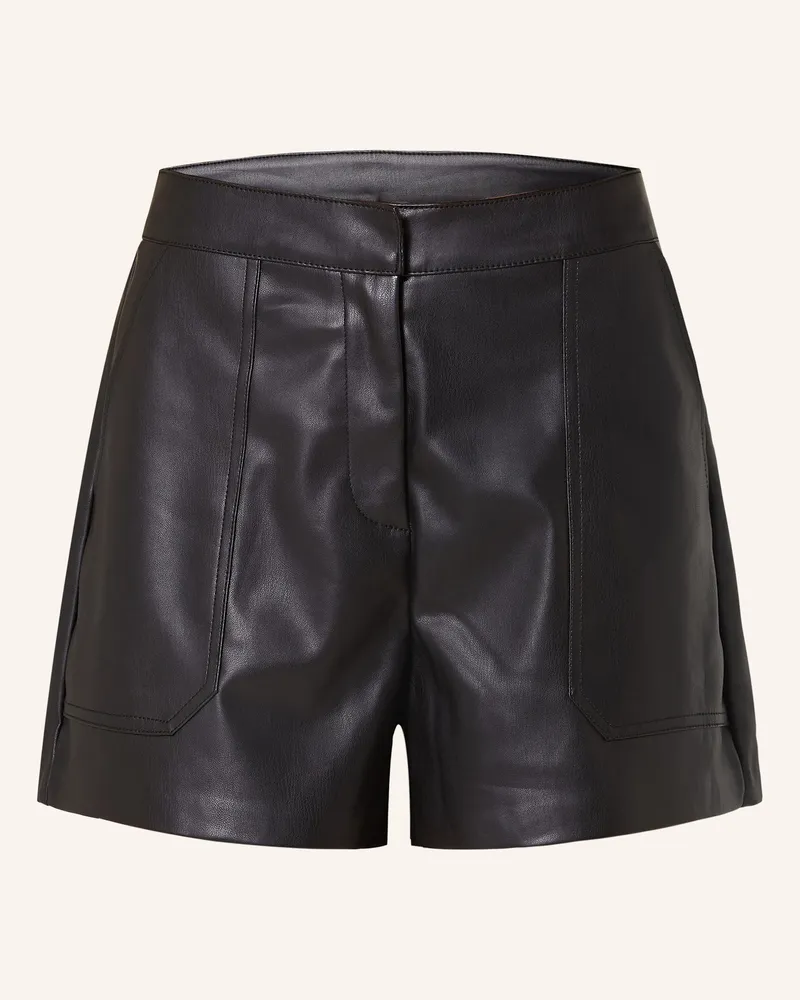 only Shorts in Lederoptik Schwarz