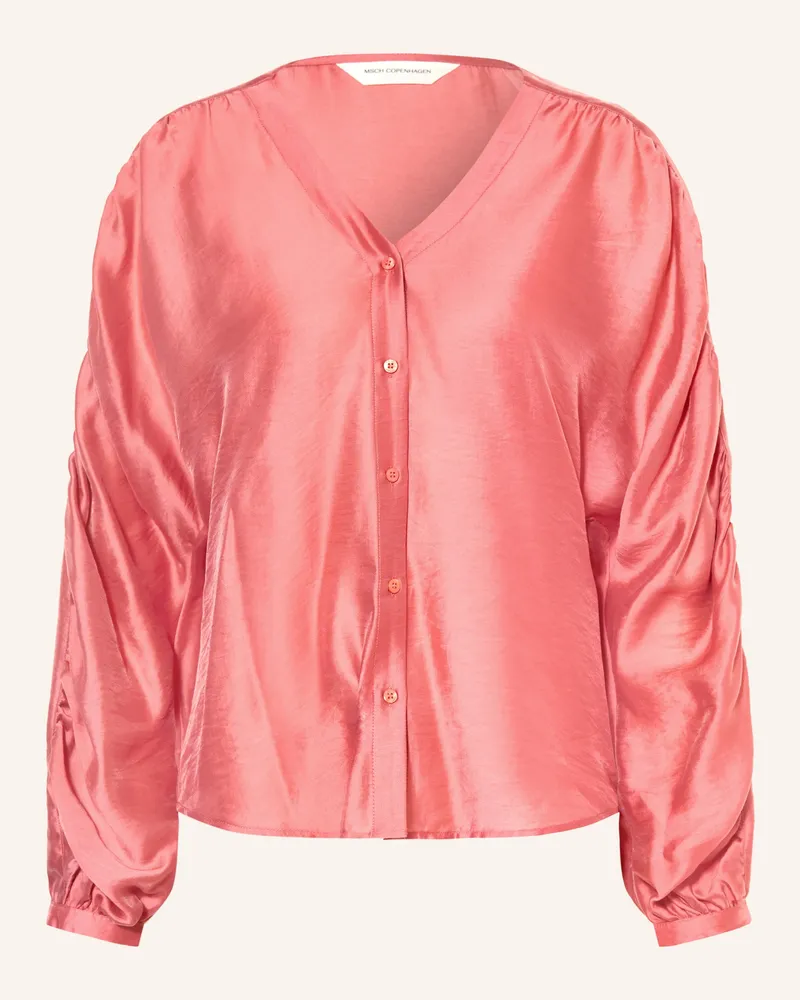 MOSS COPENHAGEN Satinbluse Maschramona Rikkelia rosa Hellrot
