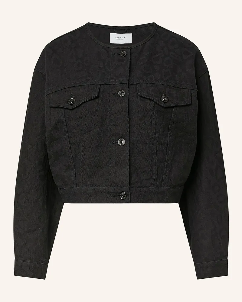 COMMA Cropped-Jeansjacke Schwarz