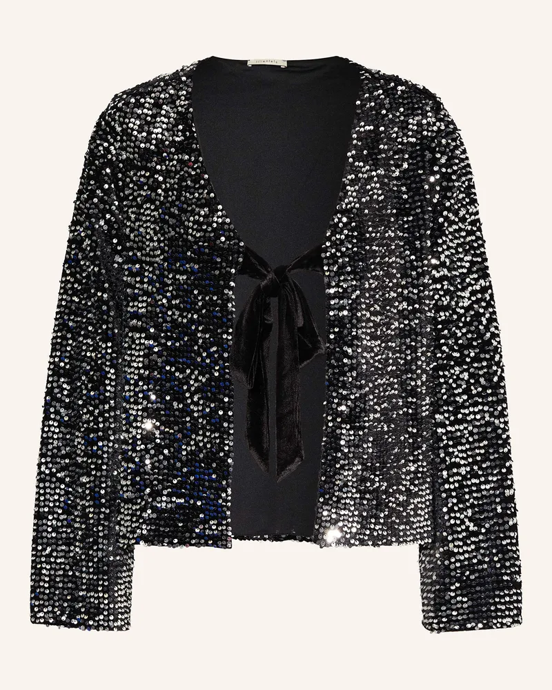 lilienfels Samtjacke mit Pailletten Schwarz