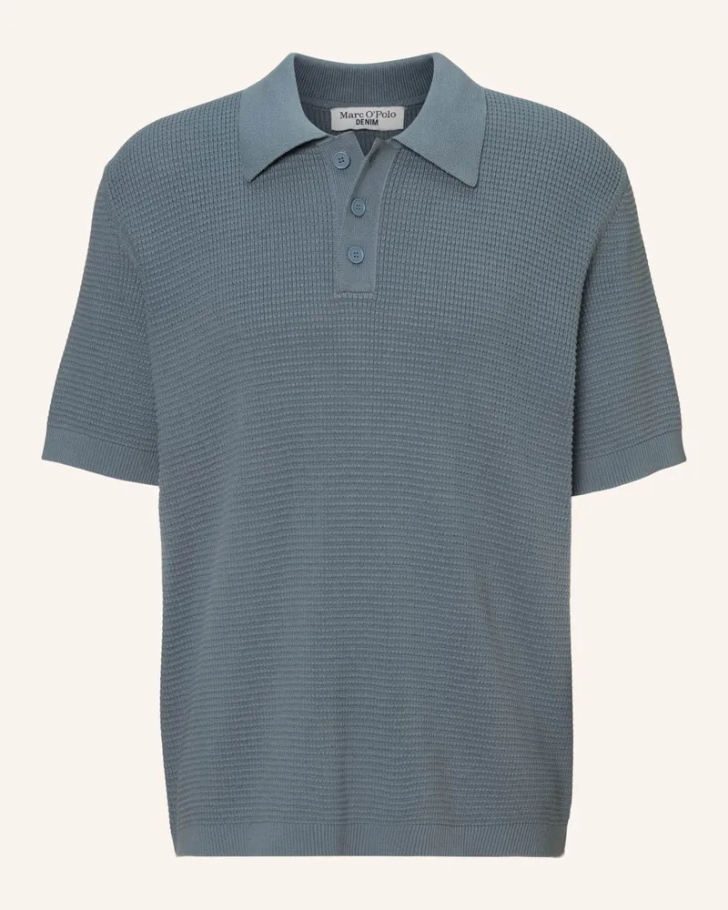 Marc O'Polo Strick Poloshirt Blau