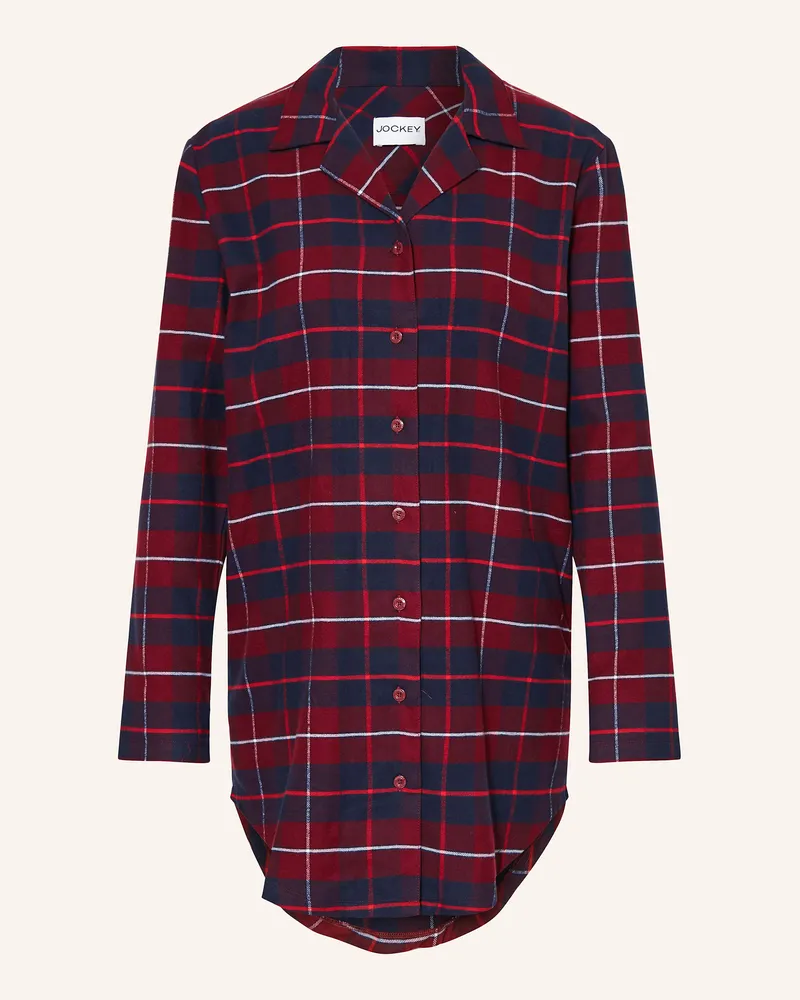 Jockey Lounge-Kleid EVERYDAY FLANNEL aus Flanell Dunkelrot