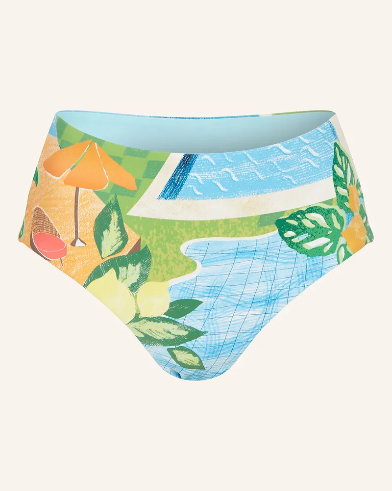 Seafolly Australia High-Waist-Bikini-Hose Sunset blau Hellblau