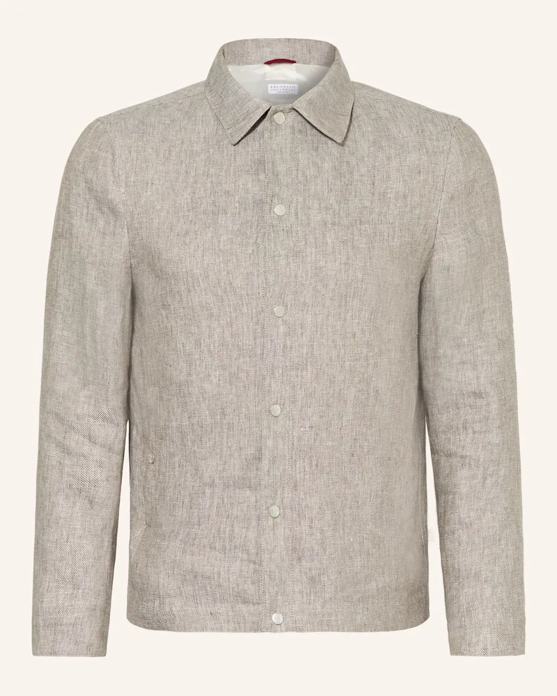 Brunello Cucinelli Overjacket braun Hellgrau