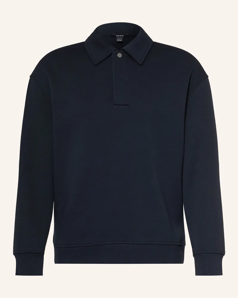 Reiss Sweat-Poloshirt Brooks blau Dunkelblau